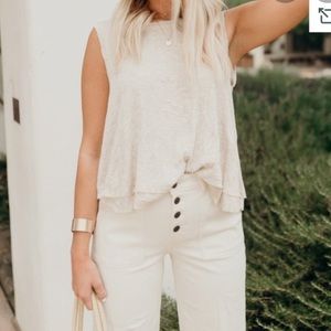 CJLA Taylor ribbed tank oatmeal